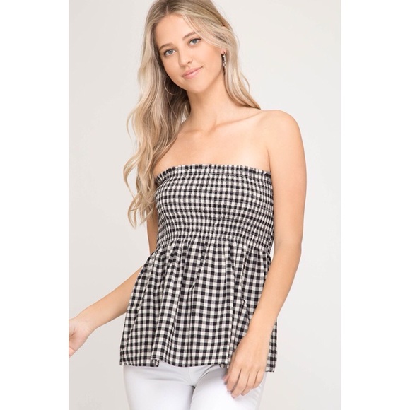 Hannah Beury Tops - LAST ONE!! Black Gingham Print Top